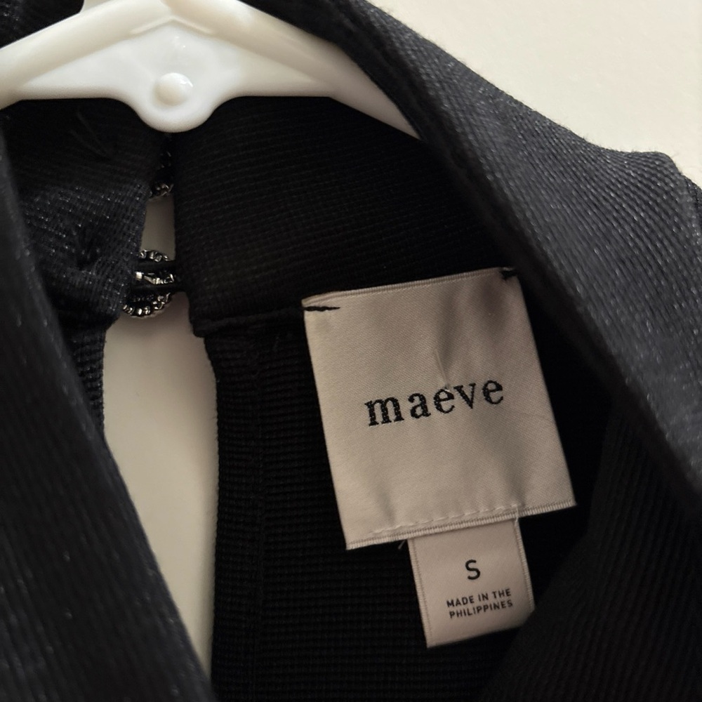 Anthropologie Maeve Black Sleeveless Mockneck Shift Mini Dress Size Small Retro - Picture 3 of 4